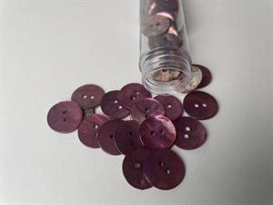 Farvet perlemor knap - lys plum, 15 mm